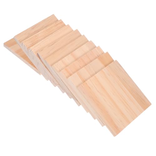 VILLFUL 10 Stück Teiliges Quadratische Holzblöcke aus Naturbelassenem Holz Unlackiert Stabile Bastelrohlinge für DIY Holzschnitzerei Pyrographie Malerei Nachhaltiges Material von VILLFUL