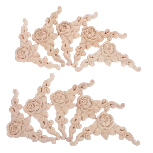 VILLFUL 10 Stück Teiliges Unbemalte Geschnitzte Eckapplikationen aus Massivem Holz mit Europäischen Rosenmotiven Möbel Wohnraumdekoration für Schränke Türen Spiegel Holzverzierung DIY VILLFUL 10 Stück Teiliges Unbemalte Geschnitzte Eckapplikationen aus Massivem Holz mit Europäischen Rosenmotiven Möbel Wohnraumdekoration für Schränke Türen Spiegel Holzverzierung DIY von VILLFUL