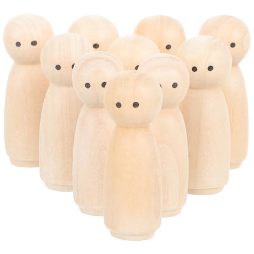 VILLFUL 10 Stück Teiliges Unbemalte Holzpuppen für DIY Basteln Glatte Kleine Holzfiguren zum Bemalen Kreative Unvollendete Peg Dolls Kindgerechte Holzmännchen für Wohn Weihnachtsdeko VILLFUL 10 Stück Teiliges Unbemalte Holzpuppen für DIY Basteln Glatte Kleine Holzfiguren zum Bemalen Kreative Unvollendete Peg Dolls Kindgerechte Holzmännchen für Wohn Weihnachtsdeko von VILLFUL