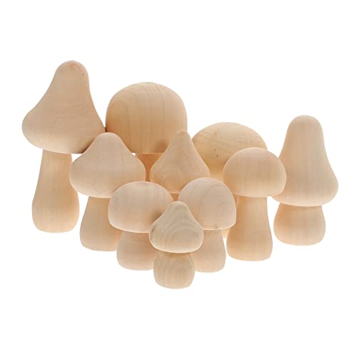 VILLFUL 10 Stück Teiliges Unbemalter Holzpilze DIY für Malen und Basteln Fördert die Fantasie und Kreativität Leicht und Tragbar von VILLFUL