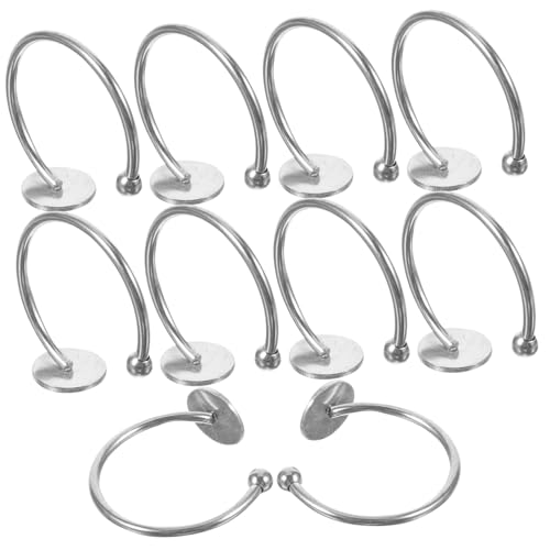VILLFUL 10 Stück Teiliges Verstellbare Edelstahl Ringrohlinge für Schmuckherstellung Langlebige DIY Ringbasen aus Rostfreiem Stahl für Kreative Ringe Selber Machen und Bastelzubehör von VILLFUL