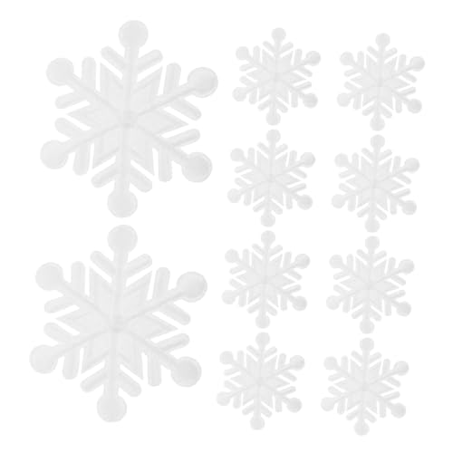 VILLFUL 10 Stück Teiliges Weiße Schneeflocken Aufbügelflicken Bestickte Winterapplikationen für Kleidung DIY Basteln Stoffdeko Weihnachten Jacken Rucksäcke Hüte von VILLFUL
