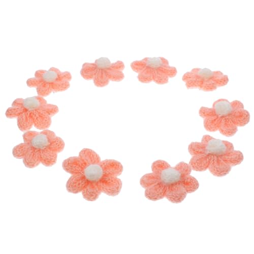 VILLFUL 10 Stück Teiliges Wollblumen Aufnäher Romantische Blumenapplikationen für Kleidung Taschen und Diy Projekte Hautfreundlich Langlebig Einfach zu Verwenden von VILLFUL