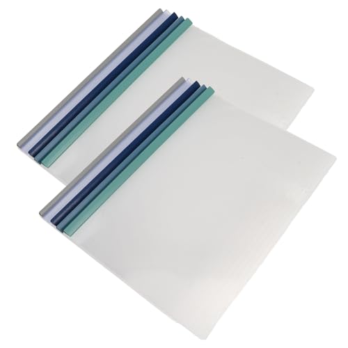 VILLFUL 10 Stück Transparente Klemmschienen Robuste Schiebebinder für Dokumente für Büro und Schule Einfache Handhabung mit Rutschmechanismus Sicht Inhalte Praktische Aufbewahrungslösung von VILLFUL