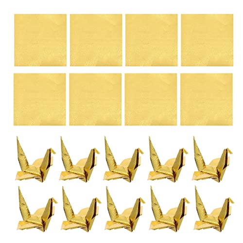 VILLFUL 100 Blatt Dekoratives Origami Papier Papier für DIY Kunst und Basteln Quadratisch Gold für Partys und Schulprojekte von VILLFUL