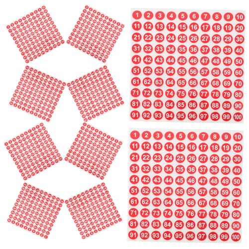VILLFUL 100 Blatt Runde Zahlenaufkleber, Zahlenaufkleber Fürs Klassenzimmer, Zahlenetiketten, Zahlenschildaufkleber, Zahlenaufkleber, Zahlenklassifizierungsaufkleber, von VILLFUL