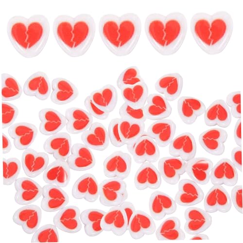 VILLFUL 100 Stück Acryl Herz Spacer Perlen Rote Herzen Schmuckperlen zum Auffädeln für DIY Armband Halskette Bastelperlen Schmuckherstellung Zubehör von VILLFUL