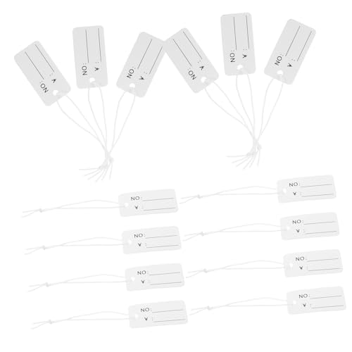 VILLFUL 100 Stück Anhänger Mit Elastischem Seil, Zum Markieren Von Schmuckanhängern, Zum Aufhängen, Schmucketiketten, Blanko Anhänger, Blanko Verkaufsanhänger, Kleideranhänger, Anhänger von VILLFUL