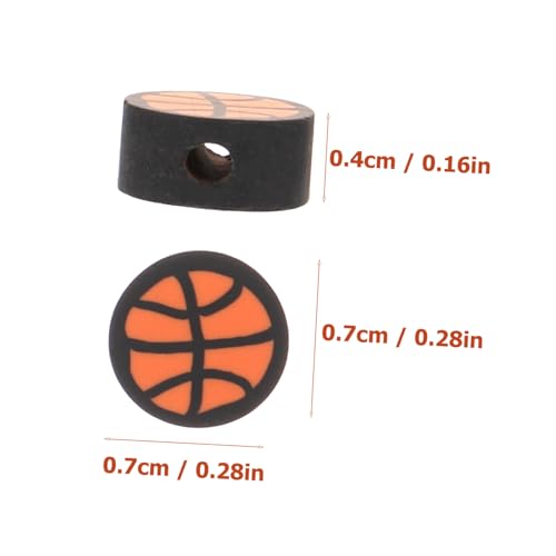 VILLFUL 100 Stück Basketball Clay Perlen zum Auffädeln Widerstandsfähige Polymer Clay Beads für DIY Schmuckherstellung Lose Charms für Armbänder Halsketten Bastelprojekte und Dekorationen von VILLFUL