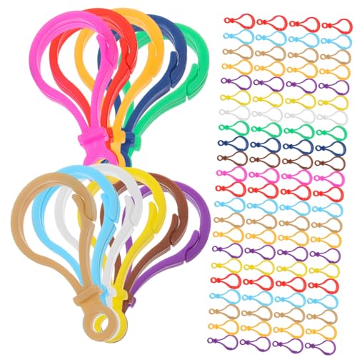 VILLFUL 100 Stück Bunte Kunststoff Lobster Clips für DIY Schlüsselanhänger Snap Haken Zubehör für Schmuckherstellung und Kreative Projekte von VILLFUL
