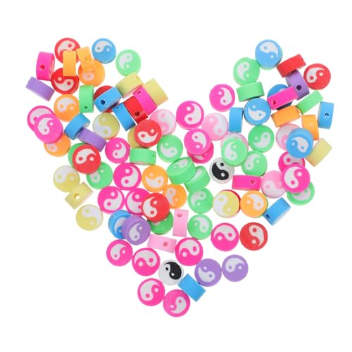 VILLFUL 100 Stück Bunte Polymer Clay Perlen Charms Abstandshalter für Diy Schmuckprojekte für Armbänder und Kreativ und Leicht Tragbar von VILLFUL