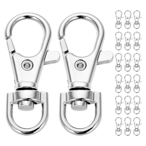 VILLFUL 100 Stück Drehverschlusshaken: Drehbare Karabinerverschlüsse aus Metall – Schlüsselanhänger-Hakenclip für die Schmuckherstellung, Schlüssel-Organizer, DIY-Bastelarbeiten und Schlüsselanhänger von VILLFUL
