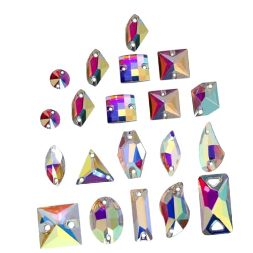 VILLFUL 100 Stück Flache Weiße Ab Strasssteine in Tropfen und Marquise Form zum Aufnähen für DIY Schmuck Textilien Handwerk und Handyhüllen Leichte Formbeständige Glitzersteine von VILLFUL