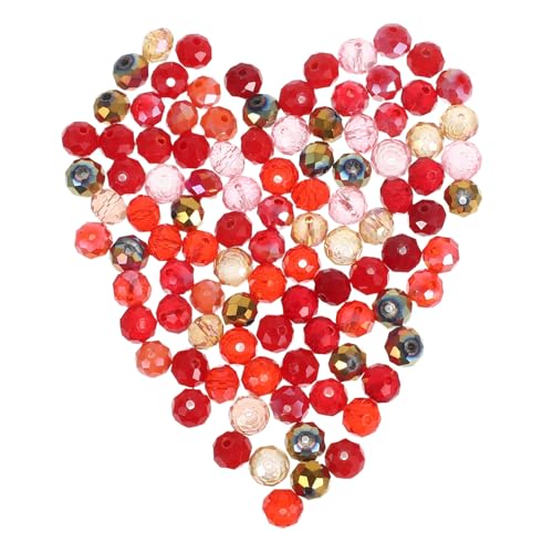 VILLFUL 100 Stück Glasperlen Verzierungen Perlen Halskette Perlen Armband Making Charms Armbandvorräte für kleine Unternehmen Freundschaftsarmband Perlen Formen Charm-Armband-Charms rot von VILLFUL