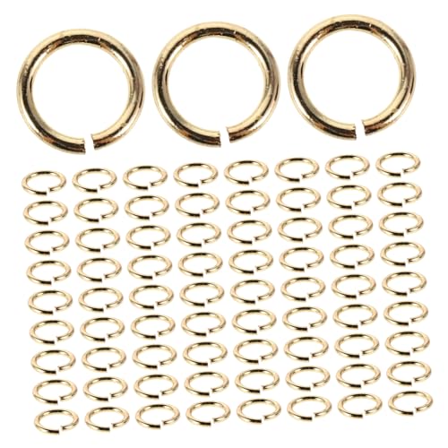 VILLFUL 100 Stück Handgefertigte Schmuckmaterialien Ketten verbinden Ringe Schmuckzubehör für die Herstellung von Schmuck Charme für Halskette runde Verbindungsringe Metall Golden von VILLFUL