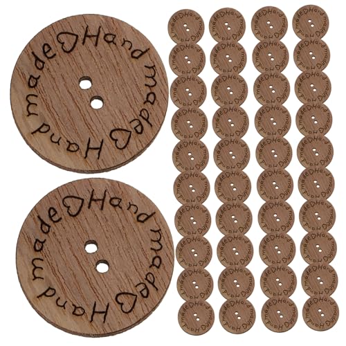 VILLFUL 100 Stück Holzknöpfe Doppelloch Holzknoepfe für Nähen Stricken DIY Basteln Kleine Mantelknöpfe Natürliche Holzknöpfe Handgefertigt für Kleidung Jacken Pullover von VILLFUL