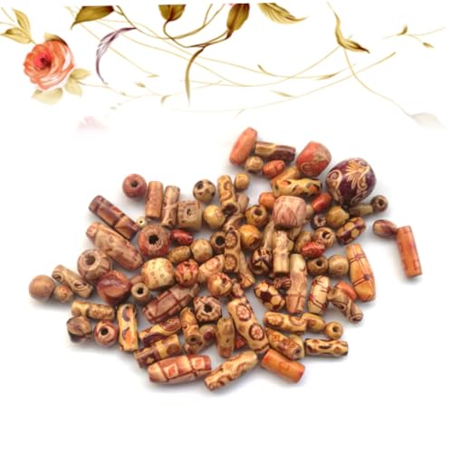 VILLFUL 100 Stück Holzperlen für Schmuckherstellung Bunte Handgefertigte Spacer Perlen in Verschiedenen DIY Zubehör für Armbänder und Bastelprojekte VILLFUL 100 Stück Holzperlen für Schmuckherstellung Bunte Handgefertigte Spacer Perlen in Verschiedenen DIY Zubehör für Armbänder und Bastelprojekte von VILLFUL