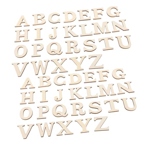 VILLFUL 100 Stück Holzspäne Mit Englischem Alphabet, DIY Ausschnitt, Holzanhänger, DIY Holzscheiben, DIY Holzspäne, DIY Malmaterialien, Unfertige Holzscheibe, Unfertige Holzspäne von VILLFUL