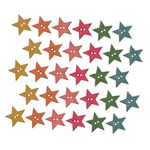 VILLFUL 100 Stück Holzsternknöpfe Vintage Zwei Buttons für Diy Bastelprojekte Geeignet für Scrapbooking und Bekleidungsersatzteile VILLFUL 100 Stück Holzsternknöpfe Vintage Zwei Buttons für Diy Bastelprojekte Geeignet für Scrapbooking und Bekleidungsersatzteile von VILLFUL