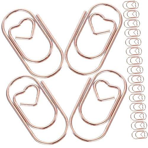 VILLFUL 100 Stück Metall Büroklammern Roségold Flexible Praktische Clips für Schule und Büro Sortieren und Markieren von Dokumenten und Notizen von VILLFUL