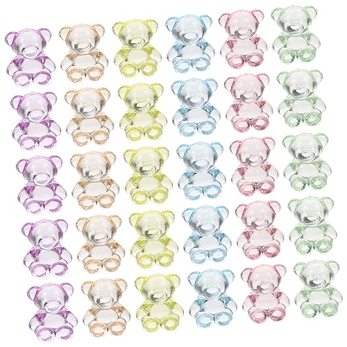 VILLFUL Perlenmaterialien Acryl-bärenperlen 100 Stück Lose Perlen Für Schmuck Basteln Diy-haargummis Bärenanhänger von VILLFUL