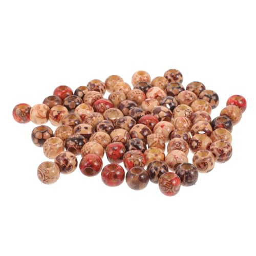 VILLFUL 100 Stück Runde Vintage Holzperlen mit Mini Robuste Naturholzperlen für DIY Schmuckherstellung Armband Halskette Basteln Originelles Bastelzubehör im Gemischten Set von VILLFUL