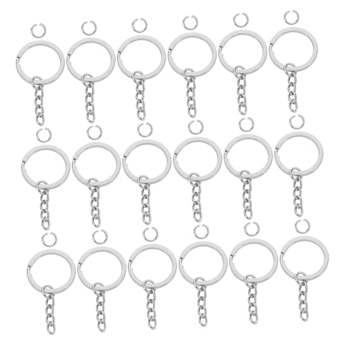 VILLFUL 100 Stück Schlüsselanhänger Ringe Silber Flache Schlüsselringe Mit Glieder Kette Offene Sprungringe Robust Für Diy Schlüssel Organizer Schmuck Basteln VILLFUL 100 Stück Schlüsselanhänger Ringe Silber Flache Schlüsselringe Mit Glieder Kette Offene Sprungringe Robust Für Diy Schlüssel Organizer Schmuck Basteln von VILLFUL