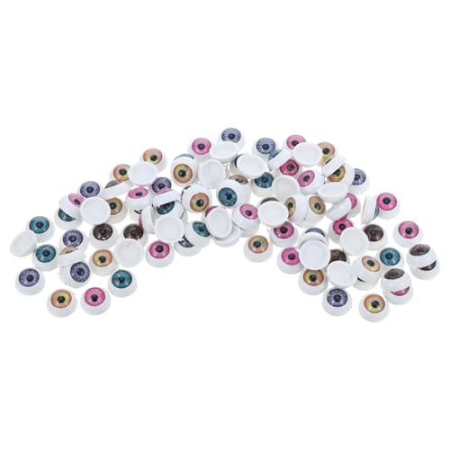 VILLFUL 100 Stück Simulierte Runde Augen Harz Bunte DIY Puppenaugen für Handwerk Dekoration und Bastelprojekte Mischfarben von VILLFUL