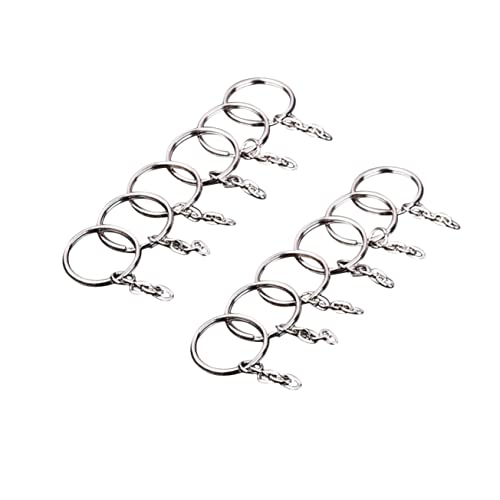 VILLFUL 100 Stück Teiliges Metall Schlüsselring mit Kette und Rundem Anhängerring Drahtstärke Langlebig Nickelbeschichtet für Schlüssel DIY und Bastelprojekte von VILLFUL
