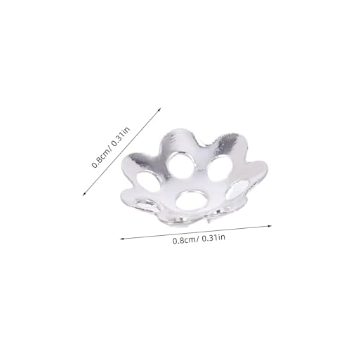 VILLFUL 1000 Stück Blumen Perlenkappen Silber Diy Schmuckzubehör Eisen Dekorative Endkappen für Armbänder Halsketten Vielseitig für Bastelprojekte und Charms von VILLFUL
