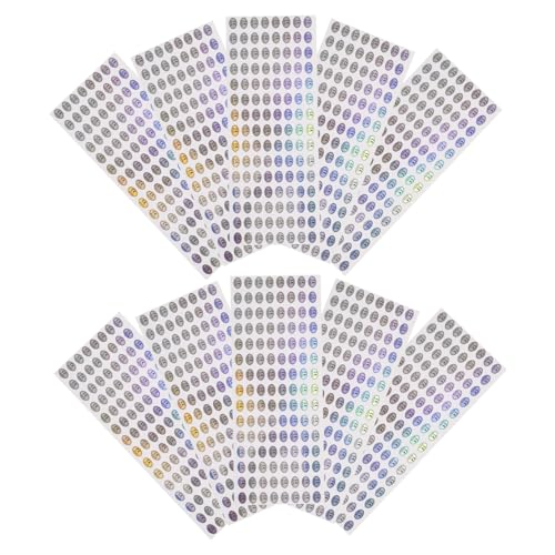 VILLFUL 1000 Stück Etikettenaufkleber Fälschungssicheres Etikett Holografischer Aufkleber Holografische Klebeetiketten Holografischer Handelsaufkleber Klebeaufkleber Handelsbedarf Ce Rohs von VILLFUL