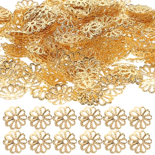 VILLFUL 1000 Stück Metall Perlenkappen Blumenform Spacer für DIY Schmuckherstellung Armbänder Halsketten Ohrringe Basteln Vintage Stil Vielseitig Einsetzbar Einfache Anwendung von VILLFUL