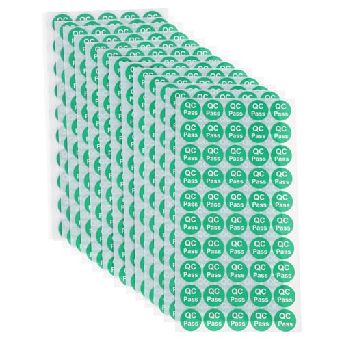 VILLFUL 1000 Stück Selbstklebende Qc Passed Etiketten Rund Qualitätsprüfungsaufkleber für Lager Produkte Qualitätskontrolle Praktische Haftetiketten Langlebig und Flexibel von VILLFUL
