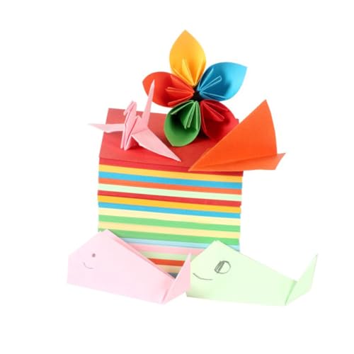 VILLFUL 100Blätter Origami Papier Doppelseitig Farben für Bastelprojekte und Fördert Farbenerkennung und Kreative Fähigkeiten von VILLFUL