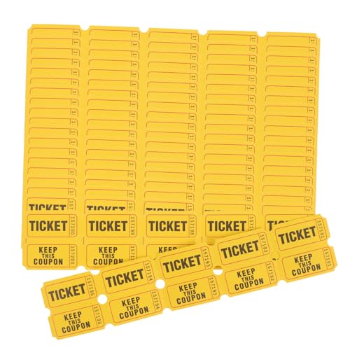 VILLFUL 100St Lose Konzertkarten Auktionstickets Karten für Party Lottery Raffle Tickets Etiketten Veranstaltungstickets Fahrkarte Flugblatt Eintrittskarten Kinokarte Lotterie Papier von VILLFUL