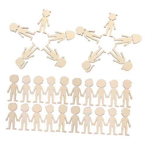VILLFUL 100Stücke Holz Menschen Ausschnitte für DIY Bastelornamente Unlackiertem Holz Bastelset für Jungen für Kindergartenprojekte VILLFUL 100Stücke Holz Menschen Ausschnitte für DIY Bastelornamente Unlackiertem Holz Bastelset für Jungen für Kindergartenprojekte von VILLFUL