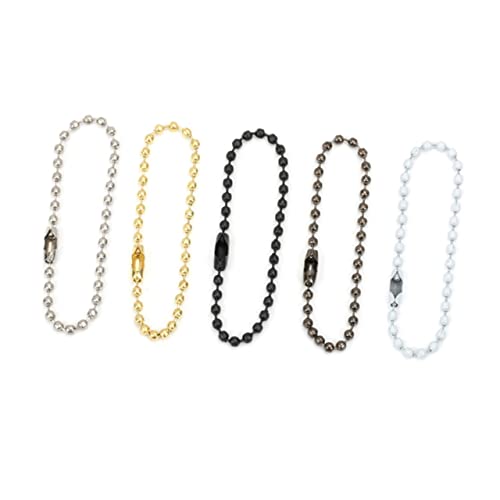 VILLFUL 100Stücke Verstellbare Kugelkette mit Metallperlen für Schlüsselanhänger Hundemarken und DIY Schmuckherstellung Goldene Stahlkette VILLFUL 100Stücke Verstellbare Kugelkette mit Metallperlen für Schlüsselanhänger Hundemarken und DIY Schmuckherstellung Goldene Stahlkette von VILLFUL