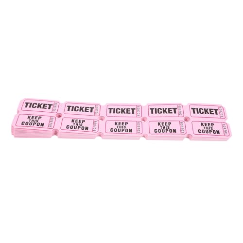 VILLFUL 100st Lotterie-ziehungsscheine Eintrittskarten Für Die Hauptpreise Chinesisches Auktionsticket Etiketten Für Veranstaltungstickets Überraschungsticket Zubehör Papier Flugblatt Rosa von VILLFUL