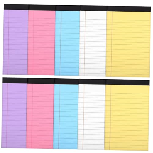 VILLFUL 10Er-Packung Notizblöcke Farbig Liniert mit Breitem Linienabstand Leicht Abreißbare Dickes Papier ohne Durchbluten für Büro Schule Kreatives Schreiben und Notizen VILLFUL 10Er-Packung Notizblöcke Farbig Liniert mit Breitem Linienabstand Leicht Abreißbare Dickes Papier ohne Durchbluten für Büro Schule Kreatives Schreiben und Notizen von VILLFUL