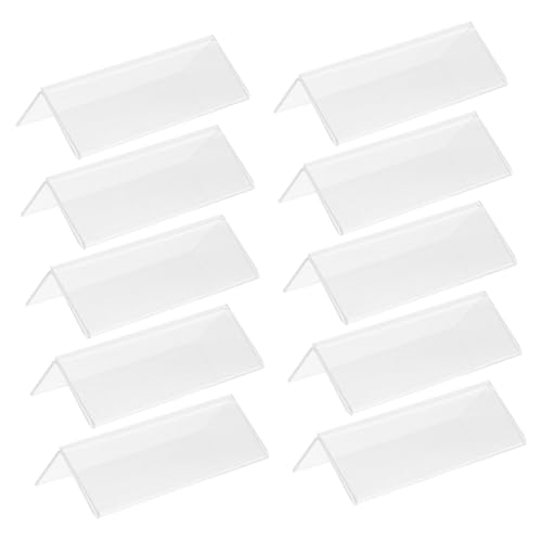 VILLFUL 10Stücke Förmige Transparente Acryl Etikettenhalter Selbstklebende Preisschildständer für Büro Geschäfte Vielseitig und Langlebig für Bibliotheken von VILLFUL