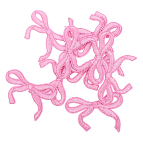 VILLFUL 10Stücke Rosa Schleifen Aufnäher zum Aufbügeln Dekorative Schleifenapplikationen für DIY Kleidung Hüte und Taschen Einfach Anzubringen Langlebig und Vielseitig Einsetzbar von VILLFUL