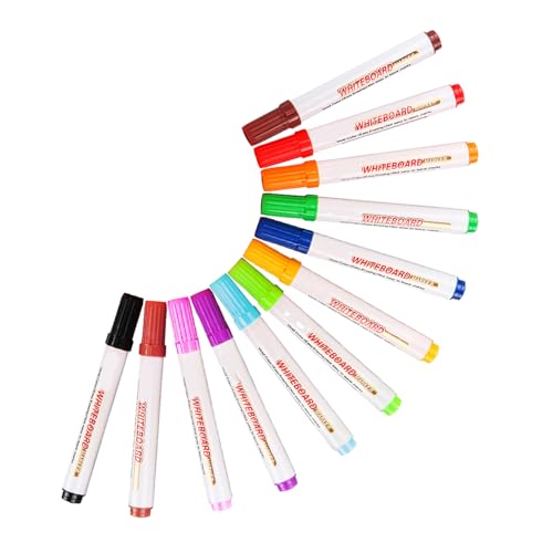 VILLFUL 12 Stck Abwischbare Whiteboard Marker Bunte Waschbare Stifte für Erwachsene für Schule und Büro Ergonomisches Design für Komfortables Schreiben von VILLFUL