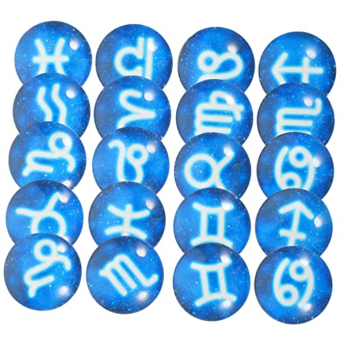 VILLFUL 12 Sternzeichen-muster Glaskuppel-edelsteine Schmuckherstellungszubehör 20 Mm 20-teiliges Set von VILLFUL