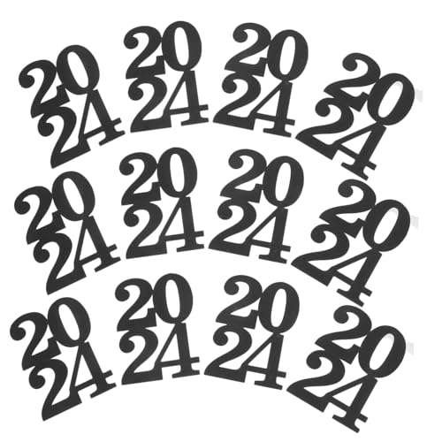 VILLFUL 12 Stück 2024 Vasendekoration, Tischdekoration Zum Schulabschluss, Dekoratives Anhänger Für Die Abschlussfeier, Dekoration Für Die Abschlussfeier, Partyzubehör Für Die von VILLFUL