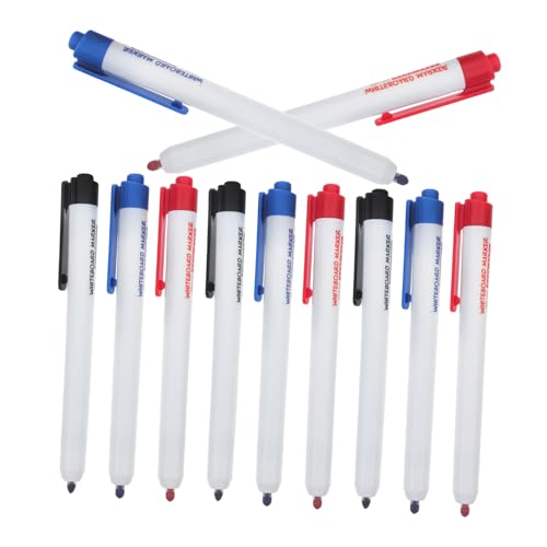 VILLFUL 12 Stück Abwischbare Whiteboard Marker Rot Blau und Schwarz Wiederverwendbare Stifte für Schule Büro und Zuhause für Vielfältige Oberflächen von VILLFUL