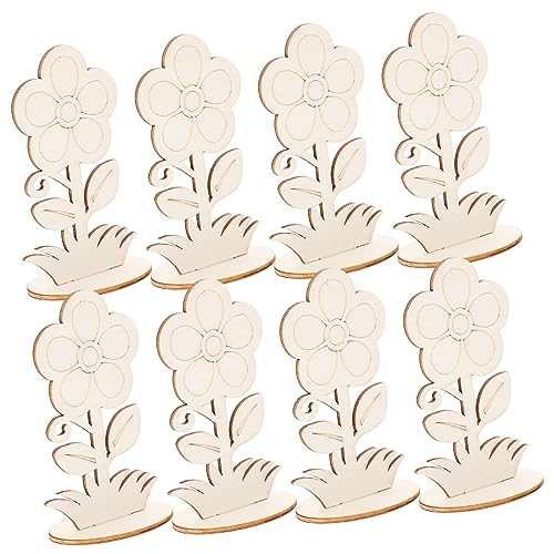 VILLFUL 12 Stück Bemalte Blumenornamente, Unfertige Holzhandwerksartikel, Holzblumen, Unfertige Kunstbedarfsartikel, Zum Bemalen Ihrer Eigenen Bastelarbeiten, Unfertige Holzornamente, von VILLFUL