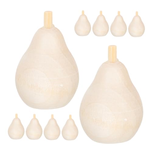 VILLFUL 12 Stück Bemalte Holzrohlinge Aus Birnenholz Zum Basteln, Dekoratives Holzobst Bastelhandwerk, Holz DIY Obst, Unlackierte Früchte, Basteln, Unlackiertes Holzobst, von VILLFUL