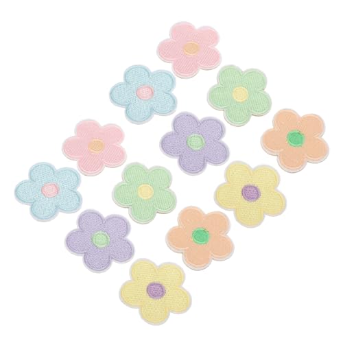 VILLFUL 12 Stück Bügelflicken Blumen Teiliges Selbstklebende Aufnäher zum Aufbügeln für Jeans Jacken und Kleidung Bestickte Applikationen für Kreative DIY Projekte von VILLFUL