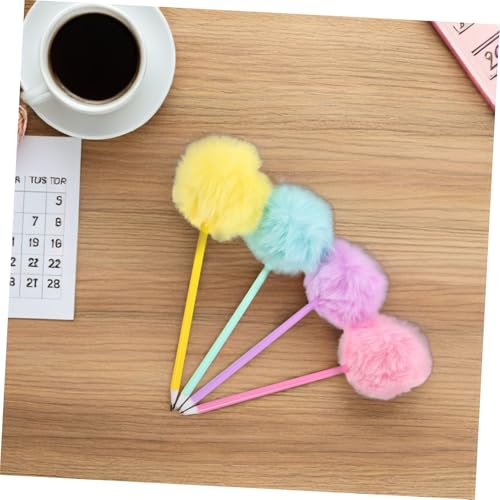 VILLFUL 12 Stück Bunte Kugelschreiber mit Weichem Pompon Samtige Plüschkugelschreiber für Schüler Sanfter Griff Flüssiges Schreiben als und Partybedarf von VILLFUL