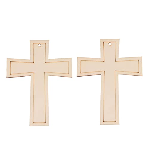VILLFUL 12 Stück DIY Holz Anhänger Beige Hohlkreuz Holzpendel für Wanddekoration Bastelarbeiten und Besondere Anlässe für Weihnachts und Festdeko von VILLFUL